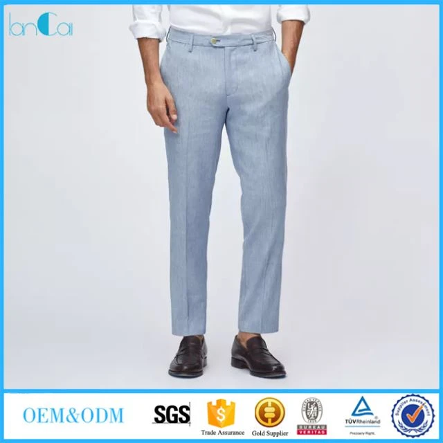 新コレクション ブルーリネンパンツ メンズ